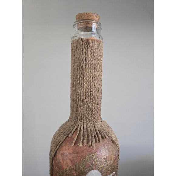 Handmade Papier Mache Applique Collage Decorative Bottle - Picture 3 of 9